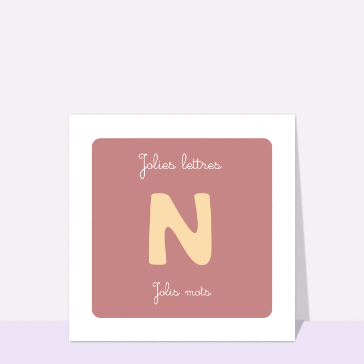 Jolie lettre N et Jolis mots