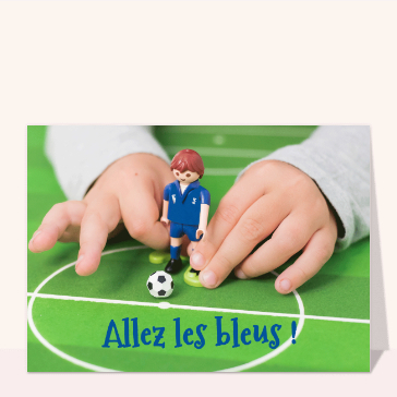 carte de sport : Carte postale Allez les bleus et jouet