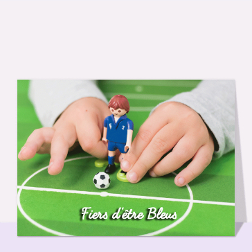 carte de sport : Carte postale jouet fiers d`être bleus