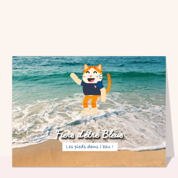Carte postale fiers d`être bleus à la plage cartes de sport