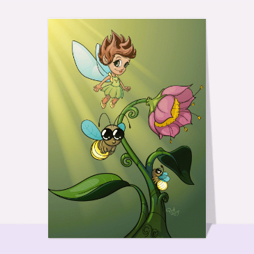 carte fantasy : La petite fée et les abeilles
