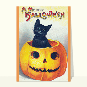 Carte ancienne pour Halloween : A merry Halloween