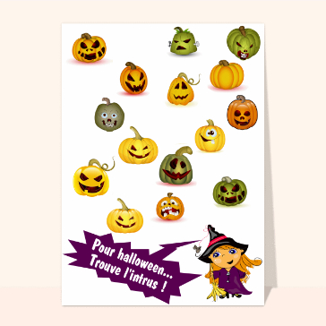 Cartes pour Halloween et Toussaint : Trouve l'intrus pour halloween