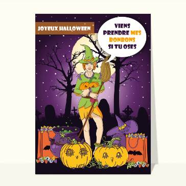 Cartes pour Halloween et Toussaint : Prends les bonbons si tu oses