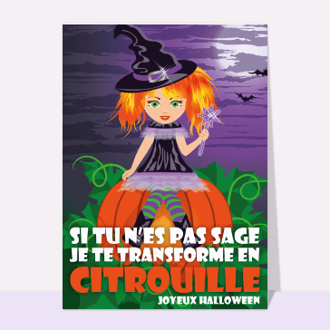 Cartes pour Halloween et Toussaint : Je te transforme en citrouille