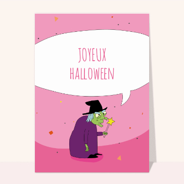 Cartes pour Halloween et Toussaint : La petite sorcière d'halloween