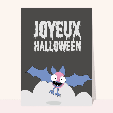 Cartes pour Halloween et Toussaint : Joyeux Halloween de la chauve-souris