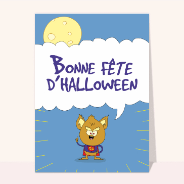 Carte Halloween pour enfant : Super petite monstre d'halloween