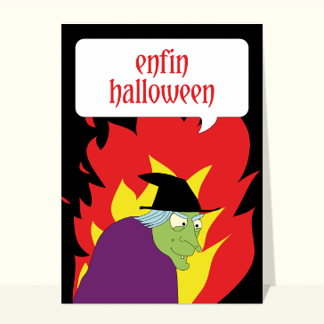Cartes pour Halloween et Toussaint : Vilaine sorcière d'halloween