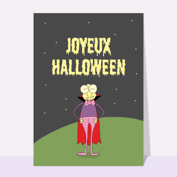 Cartes pour Halloween et Toussaint : Vampire rigolo pour halloween