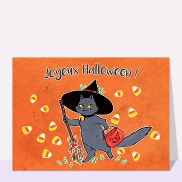 Chat sorcière d`halloween