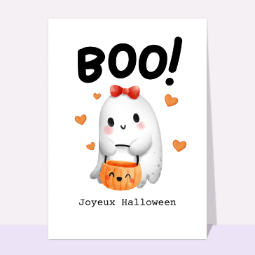 Boo le petit fantôme Cartes Halloween pour enfants
