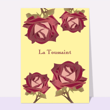 La Toussaint avec des roses Cartes de la Toussaint
