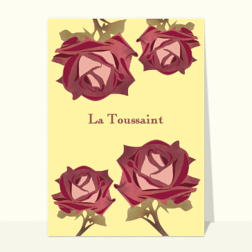 Cartes pour Halloween et Toussaint : La Toussaint avec des roses