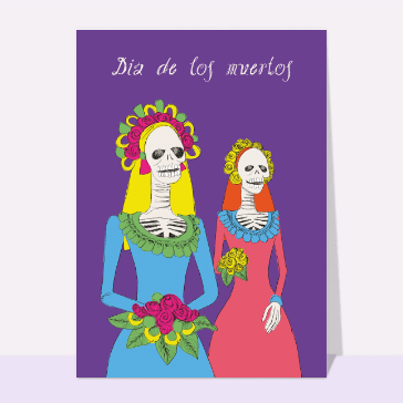Cartes pour Halloween et Toussaint : Dia de los muertos
