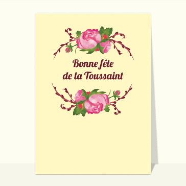 Cartes pour Halloween et Toussaint : Encadré de roses pour la Toussaint