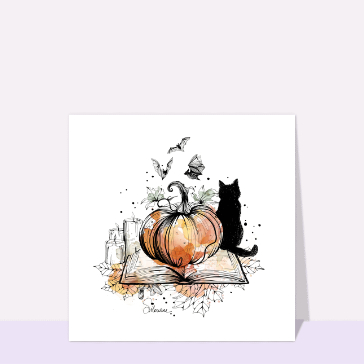 Citrouille magique et chat mystérieux d'Halloween
