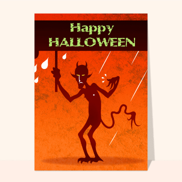 Cartes pour Halloween et Toussaint : Happy halloween et diablotin