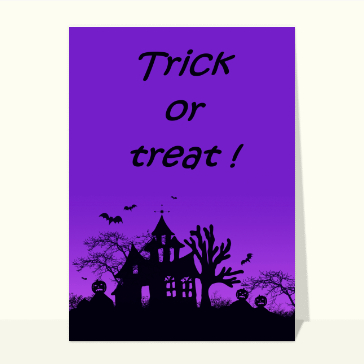 carte halloween : Des bonbons ou un mauvais sort !