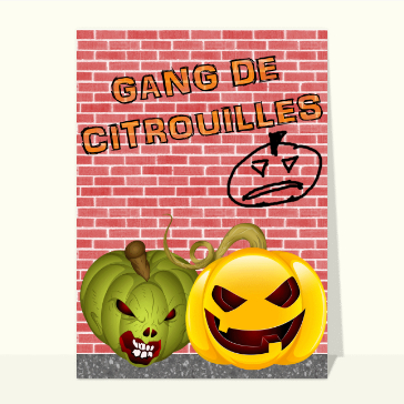 carte halloween : Gang de citrouilles