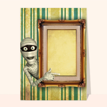 Cartes pour Halloween et Toussaint : Une momie à personnaliser pour halloween