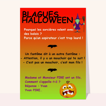 carte halloween : Les blagues d'halloween