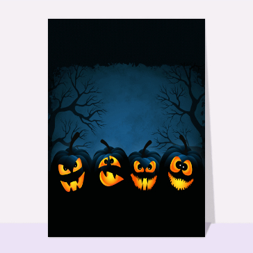 Cartes pour Halloween et Toussaint : Les vilaines citrouilles d`Halloween