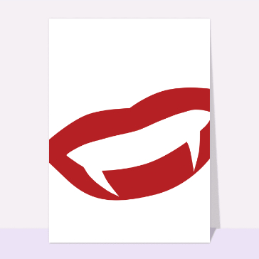 Cartes pour Halloween et Toussaint : Dents de vampire