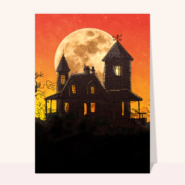 carte halloween : La maison de l'horreur