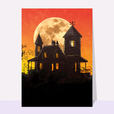Cartes pour Halloween et Toussaint : La maison de l'horreur