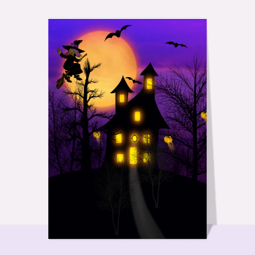 carte halloween : Maison de sorciere