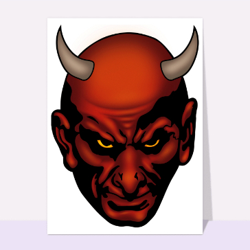 Cartes pour Halloween et Toussaint : Tete de demon