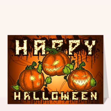 Carte Trois citrouilles diaboliques