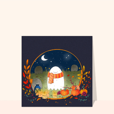 carte halloween : Petit fantôme d`halloween