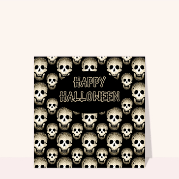 Carte Happy Halloween têtes de mort