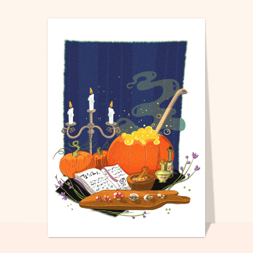 Carte Soupe à la citrouille d`halloween