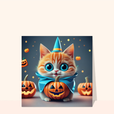 Petit chaton mignon d`Halloween