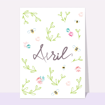 Avril sur fond fleuri