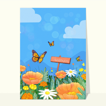 Carte Les papillons du printemps