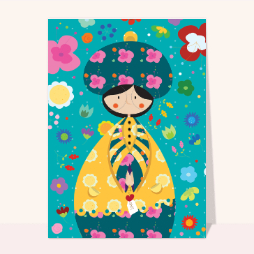 Carte Dame fleurie