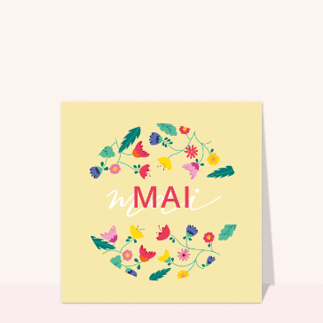 Carte Happy mai jaune