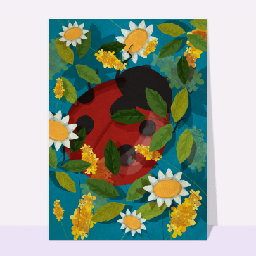 Petite coccinelle dans les fleurs
