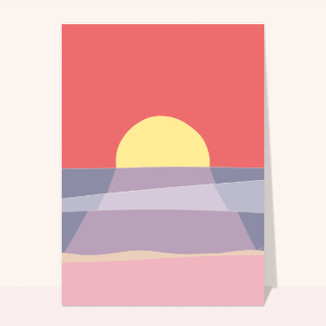 Carte postale de Juillet et d'été : Paysage de mer en juillet