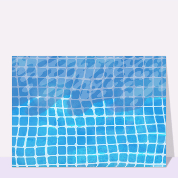 Carte postale de Juillet et d'été : Carte postale dans la piscine