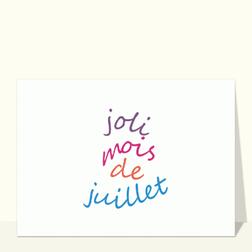 Carte postale joli mois de juillet