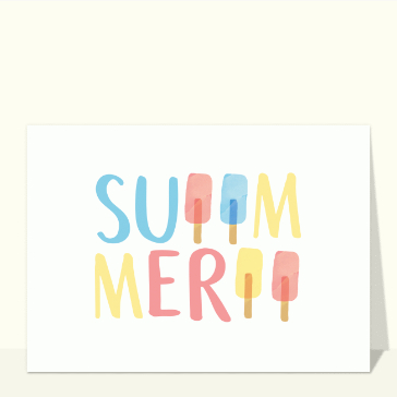 Carte postale de Juillet et d'été : Carte postale au sorbets d`été