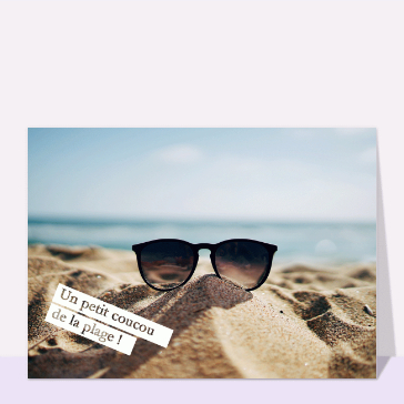 Carte postale de Juillet et d'été : Carte postale coucou de la plage