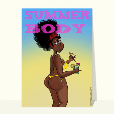 Carte postale de Juillet et d'été : Summer body