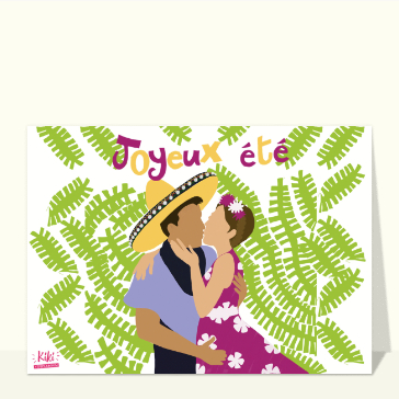 Carte postale de Juillet et d'été : Joyeux été exotique