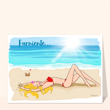 Carte postale de Juillet et d'été : Vacances à la plage